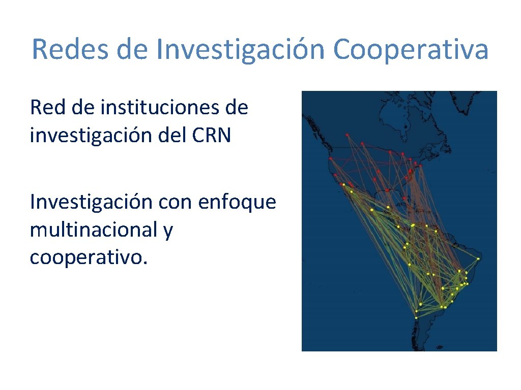 Redes de Investigación Cooperativa Red de instituciones de investigación del CRN Investigación con enfoque