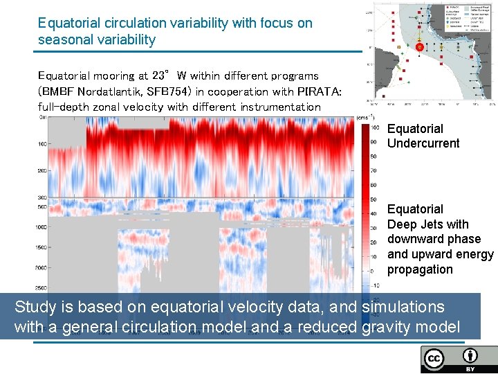 Equatorial circulation variability with focus on seasonal variability Equatorial mooring at 23°W within different