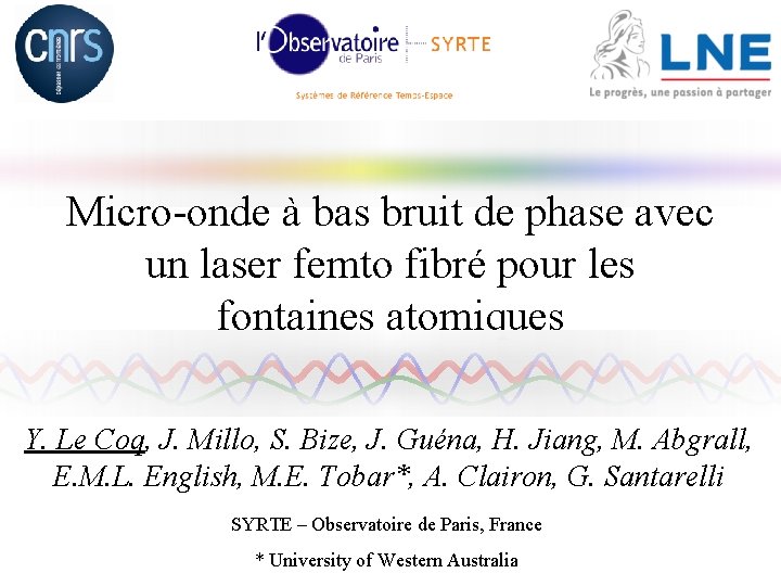 Microonde bas bruit de phase avec un laser — free download