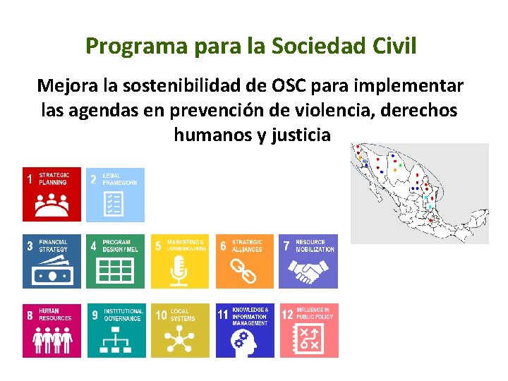 Programa para la Sociedad Civil Mejora la sostenibilidad de OSC para implementar las agendas Programa para la Sociedad Civil Mejora la sostenibilidad de OSC para implementar las agendas