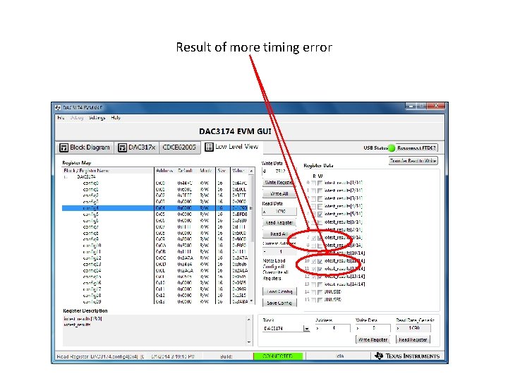 Result of more timing error 