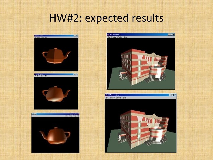 HW#2: expected results 