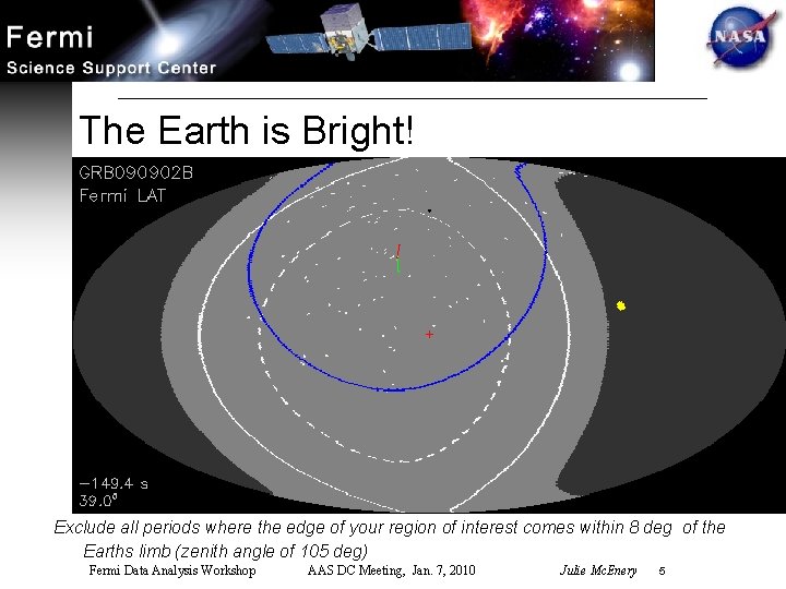 The Earth is Bright! Exclude all periods where the edge of your region of