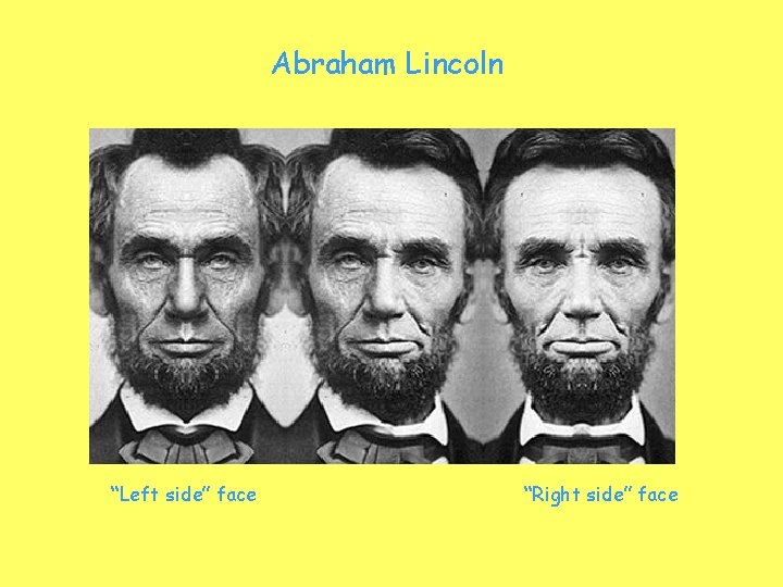 Abraham Lincoln “Left side” face “Right side” face 