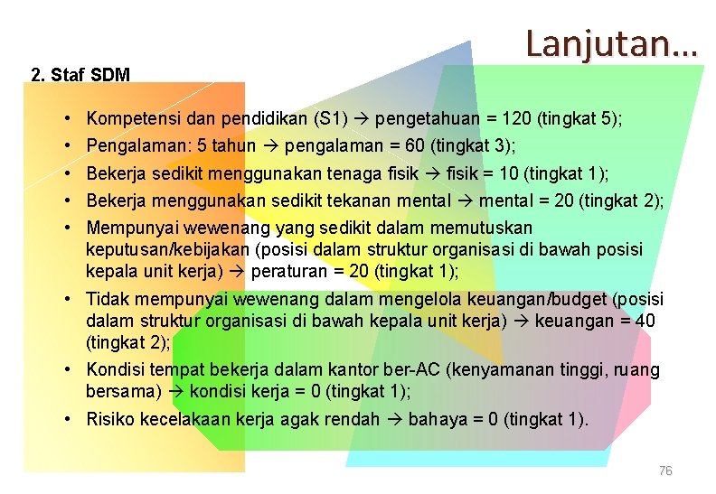 2. Staf SDM • • • Lanjutan… Kompetensi dan pendidikan (S 1) pengetahuan = 2. Staf SDM • • • Lanjutan… Kompetensi dan pendidikan (S 1) pengetahuan =