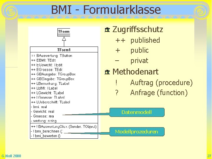 BMI - Formularklasse Zugriffsschutz ++ published + public – privat Methodenart ! ? Auftrag BMI - Formularklasse Zugriffsschutz ++ published + public – privat Methodenart ! ? Auftrag