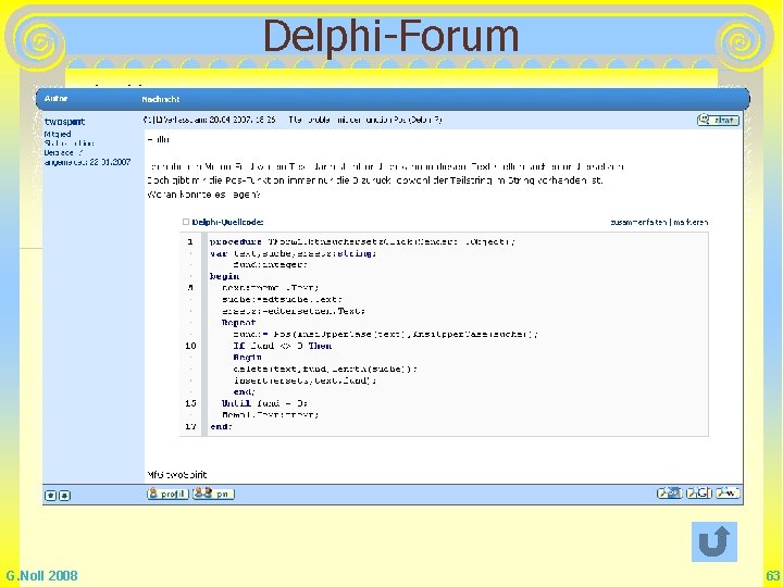 Delphi-Forum G. Noll 2008 63 Delphi-Forum G. Noll 2008 63