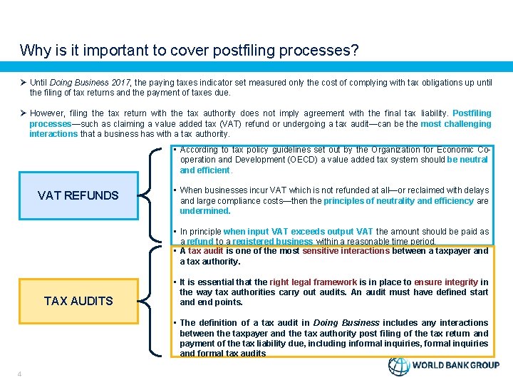 Why is it important to cover postfiling processes? Ø Until Doing Business 2017, the