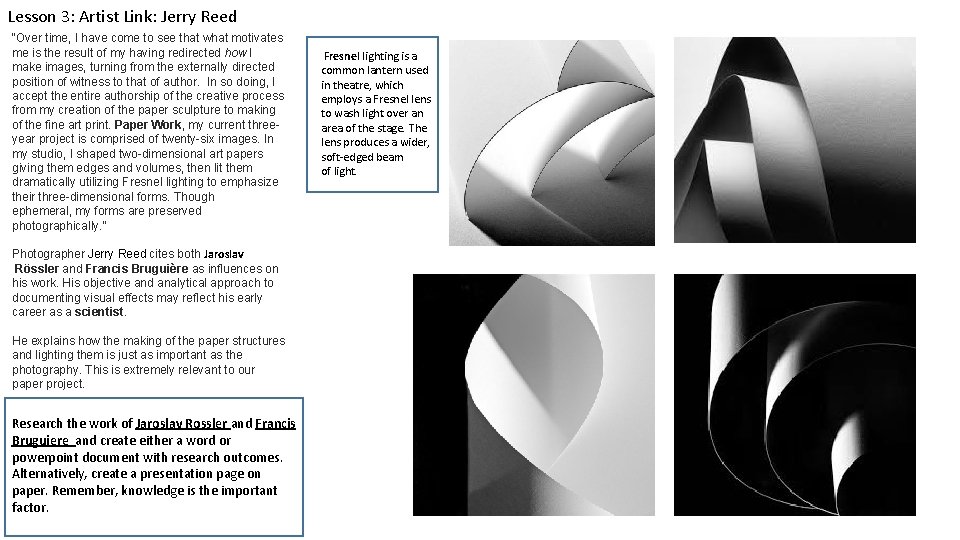 Lesson 3: Artist Link: Jerry Reed "Over time, I have come to see that