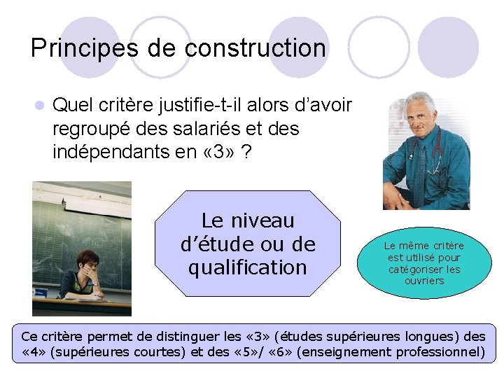 Principes de construction l Quel critère justifie-t-il alors d’avoir regroupé des salariés et des Principes de construction l Quel critère justifie-t-il alors d’avoir regroupé des salariés et des