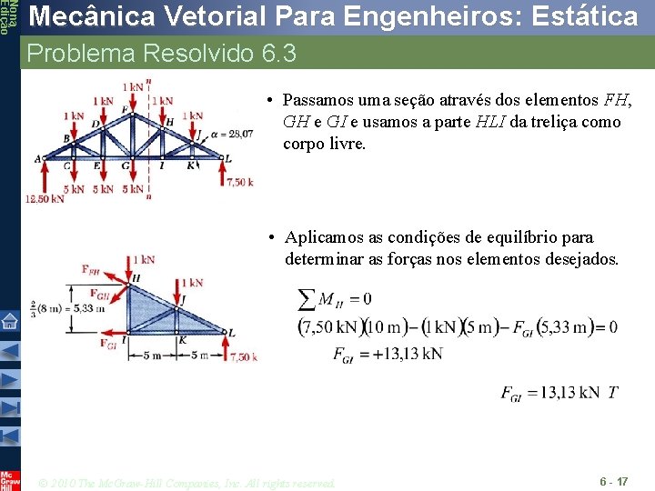 Nona Edição Mecânica Vetorial Para Engenheiros: Estática Problema Resolvido 6. 3 • Passamos uma Nona Edição Mecânica Vetorial Para Engenheiros: Estática Problema Resolvido 6. 3 • Passamos uma