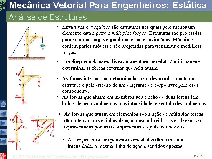 Nona Edição Mecânica Vetorial Para Engenheiros: Estática Análise de Estruturas • Estruturas e máquinas Nona Edição Mecânica Vetorial Para Engenheiros: Estática Análise de Estruturas • Estruturas e máquinas