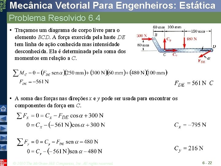 Nona Edição Mecânica Vetorial Para Engenheiros: Estática Problema Resolvido 6. 4 • Traçamos um Nona Edição Mecânica Vetorial Para Engenheiros: Estática Problema Resolvido 6. 4 • Traçamos um