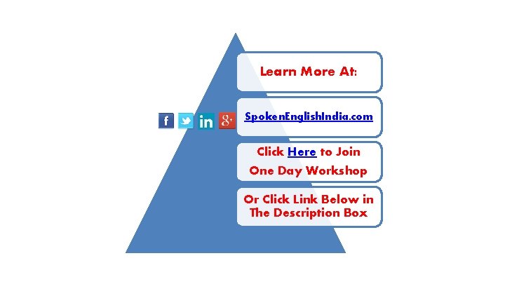 Learn More At: Spoken. English. India. com Click Here to Join One Day Workshop
