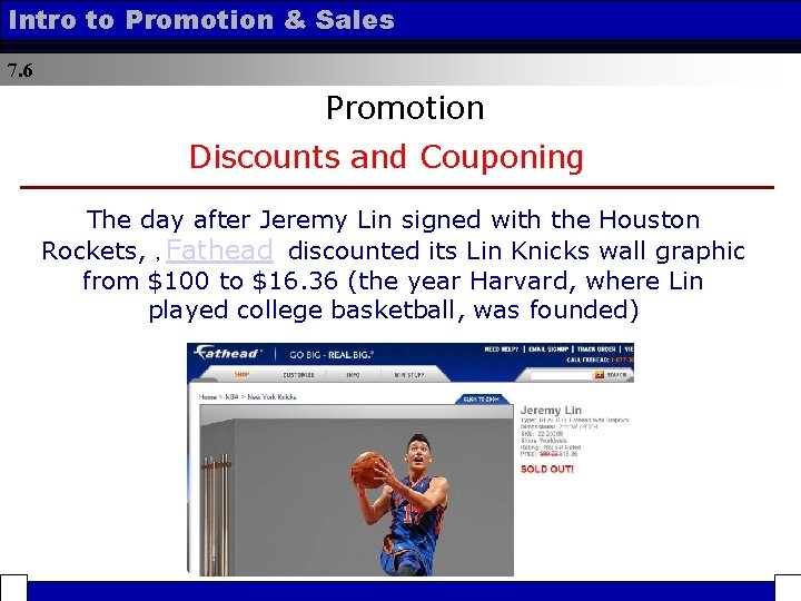 Intro to Promotion & Sales 7. 6 Promotion Discounts and Couponing The day after