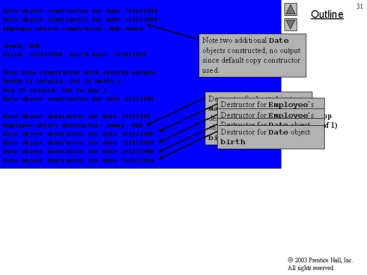 Date object constructor for date 7/24/1949 Date object constructor for date 3/12/1988 Employee object