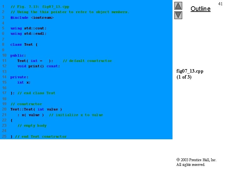 1 2 3 // Fig. 7. 13: fig 07_13. cpp // Using the this