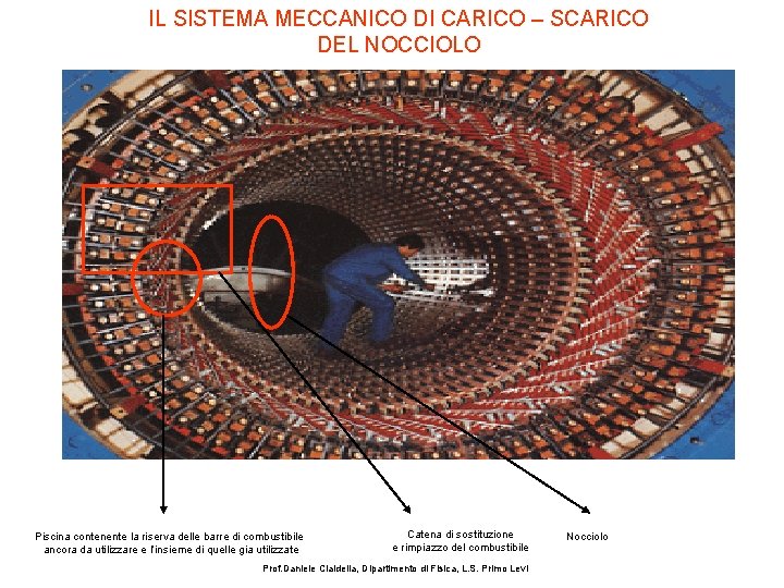 IL SISTEMA MECCANICO DI CARICO – SCARICO DEL NOCCIOLO Piscina contenente la riserva delle