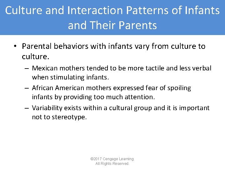 Culture and Interaction Patterns of Infants and Their Parents • Parental behaviors with infants Culture and Interaction Patterns of Infants and Their Parents • Parental behaviors with infants