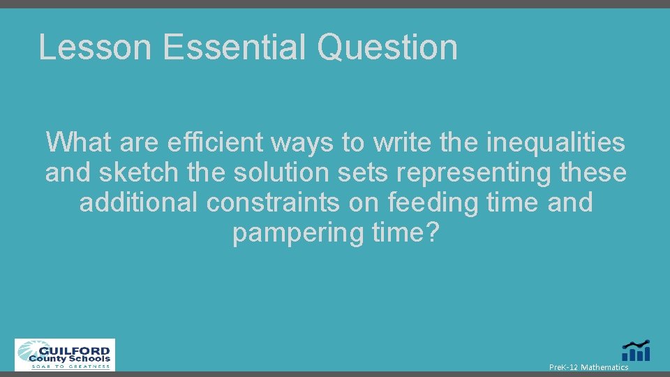 Lesson Essential Question What are efficient ways to write the inequalities and sketch the