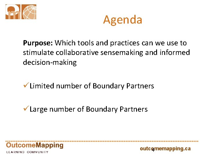 Agenda Purpose: Which tools and practices can we use to stimulate collaborative sensemaking and