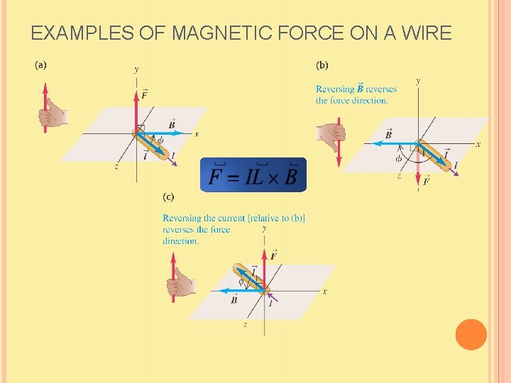 EXAMPLES OF MAGNETIC FORCE ON A WIRE 