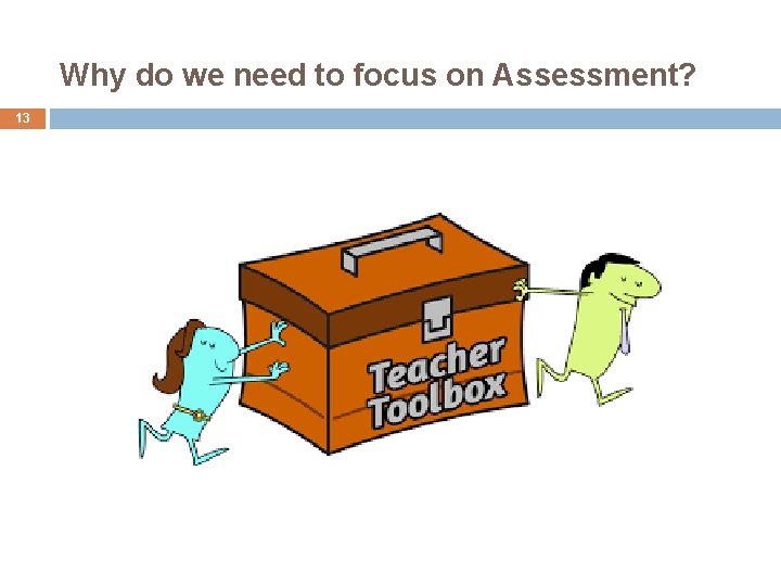 Why do we need to focus on Assessment? 13 