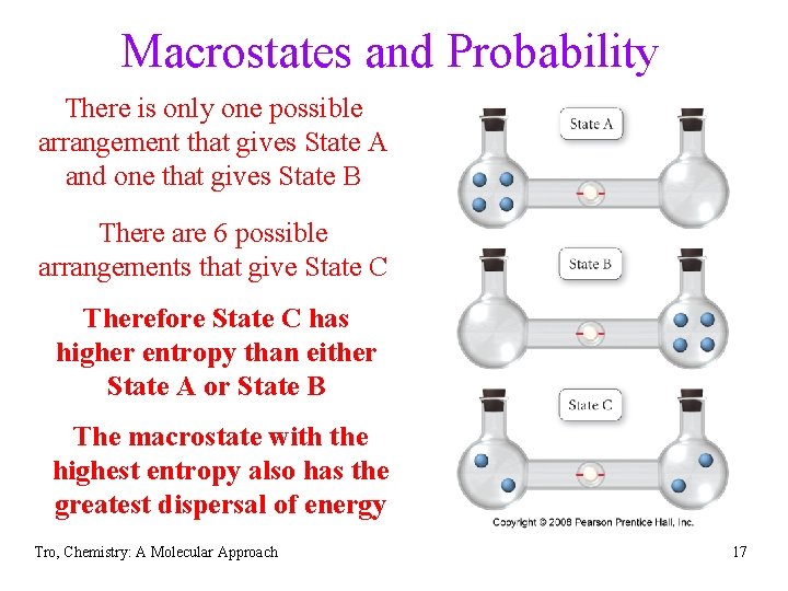 Macrostates and Probability There is only one possible arrangement that gives State A and