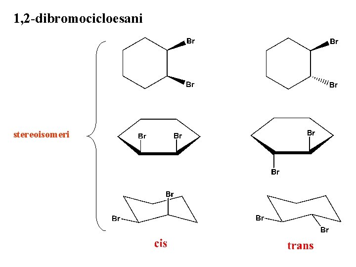 1, 2 -dibromocicloesani stereoisomeri 