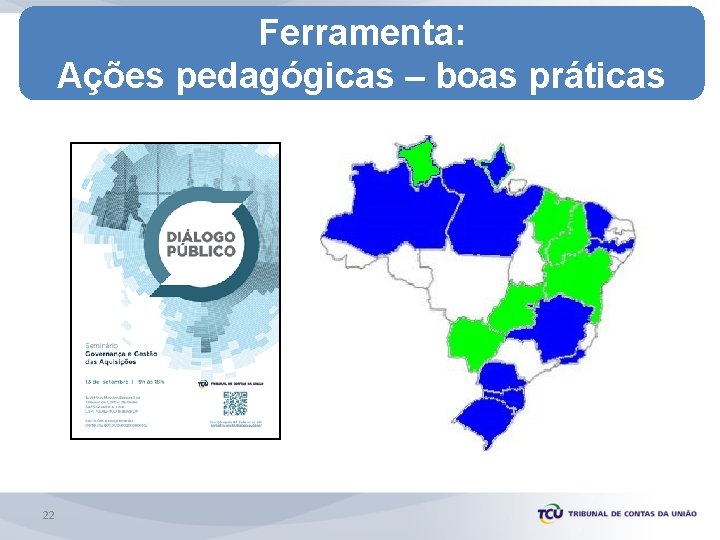 Ferramenta: Ações pedagógicas – boas práticas 22 