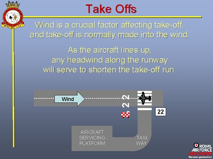 Take Offs Wind is a crucial factor affecting take-off, and take-off is normally made