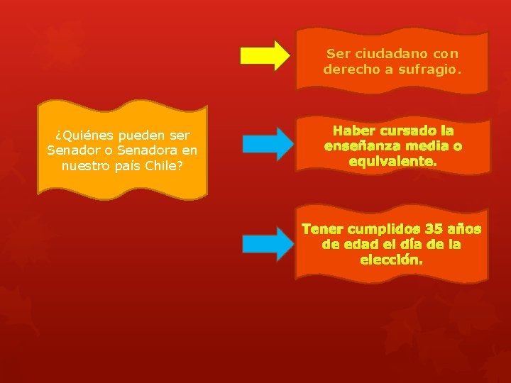 Ser ciudadano con derecho a sufragio. ¿Quiénes pueden ser Senador o Senadora en nuestro