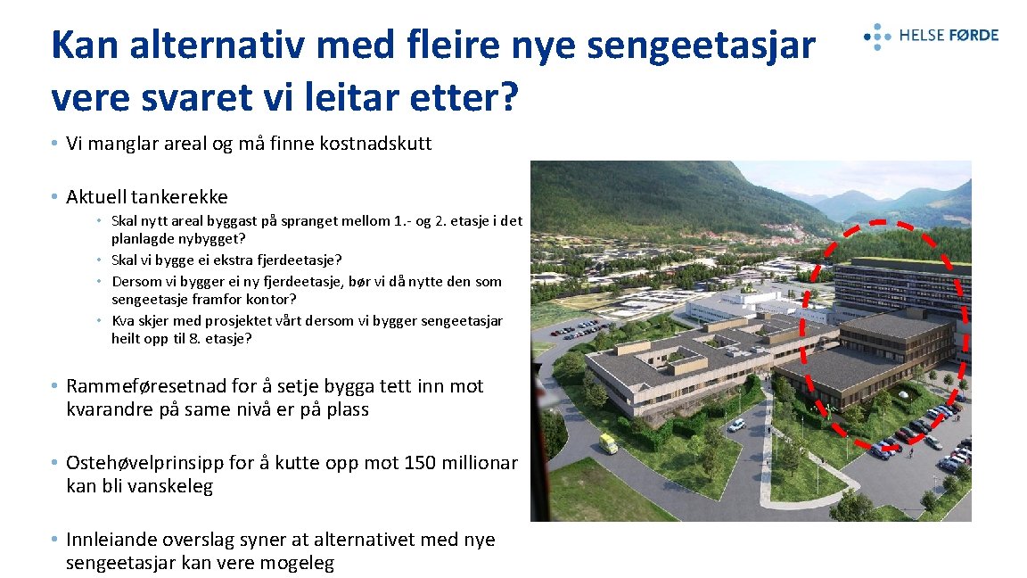 Kan alternativ med fleire nye sengeetasjar vere svaret vi leitar etter? • Vi manglar