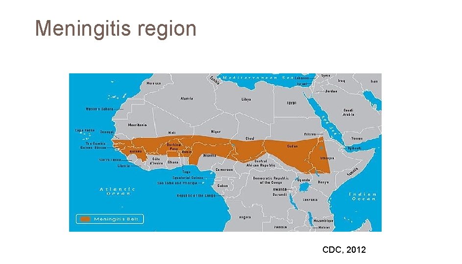 Meningitis region CDC, 2012 