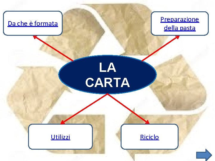 Preparazione della pasta Da che è formata LA CARTA Utilizzi Riciclo 