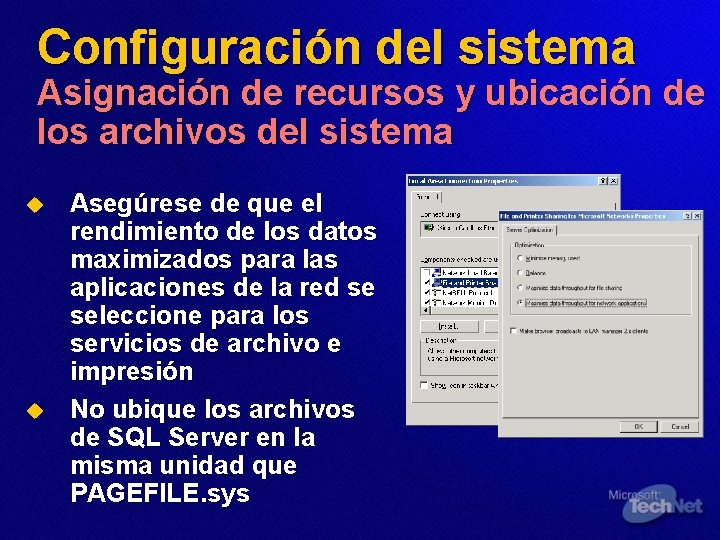 Configuración del sistema Asignación de recursos y ubicación de los archivos del sistema u