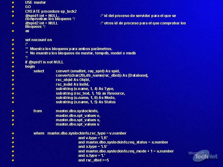 u u u u u u u u USE master GO CREATE procedure sp_lock