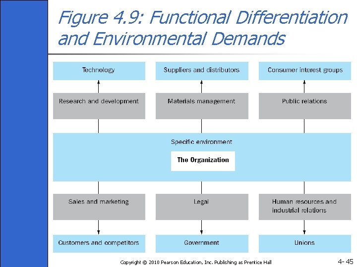 Figure 4. 9: Functional Differentiation and Environmental Demands Copyright © 2010 Pearson Education, Inc.