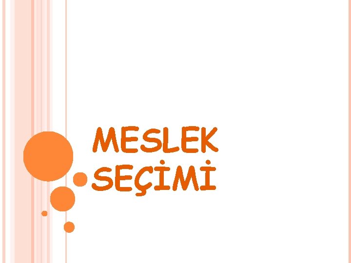 MESLEK SEÇİMİ 