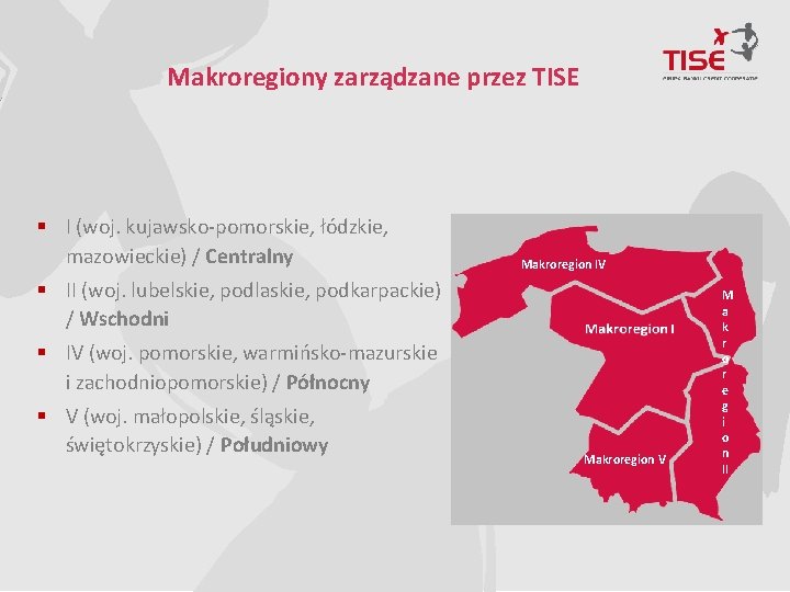 Makroregiony zarządzane przez TISE § I (woj. kujawsko-pomorskie, łódzkie, mazowieckie) / Centralny Makroregion IV