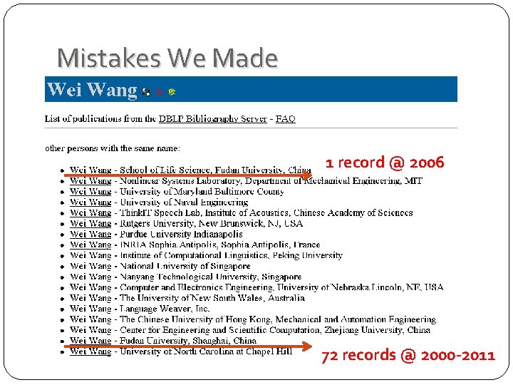 Mistakes We Made 1 record @ 2006 72 records @ 2000 -2011 Mistakes We Made 1 record @ 2006 72 records @ 2000 -2011
