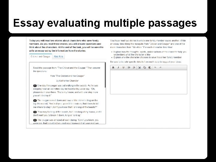 Essay evaluating multiple passages 