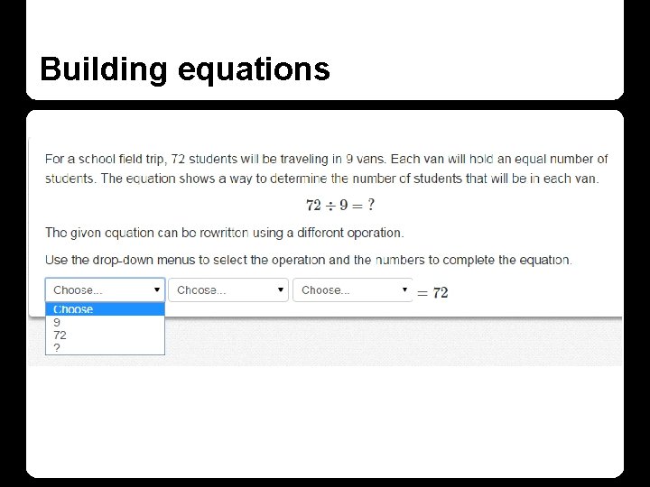 Building equations 