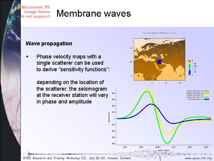 Membrane waves Membrane wave Wave propagation § Phase velocity maps with a single scatterer Membrane waves Membrane wave Wave propagation § Phase velocity maps with a single scatterer