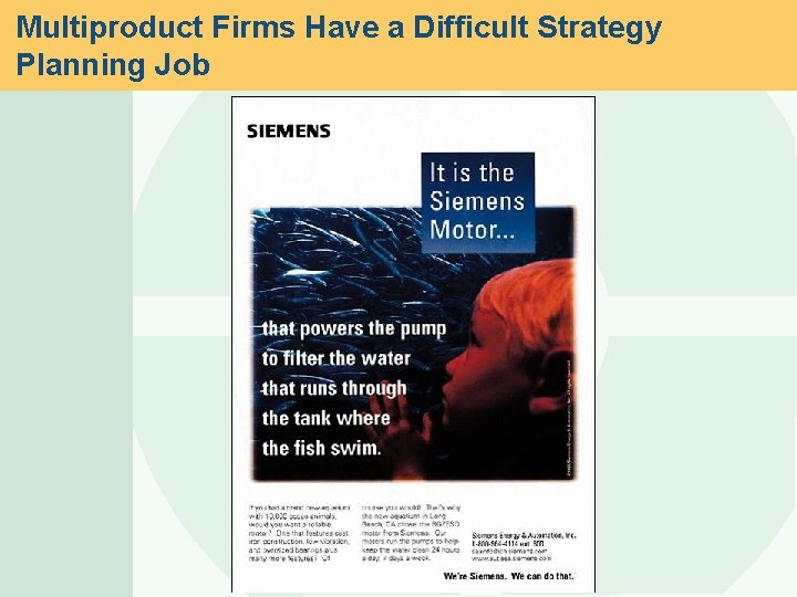 Multiproduct Firms Have a Difficult Strategy Planning Job 