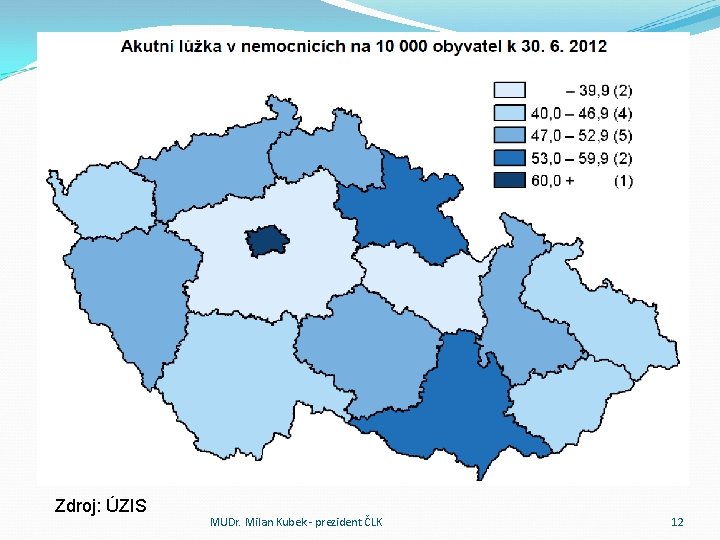 Zdroj: ÚZIS MUDr. Milan Kubek - prezident ČLK 12 