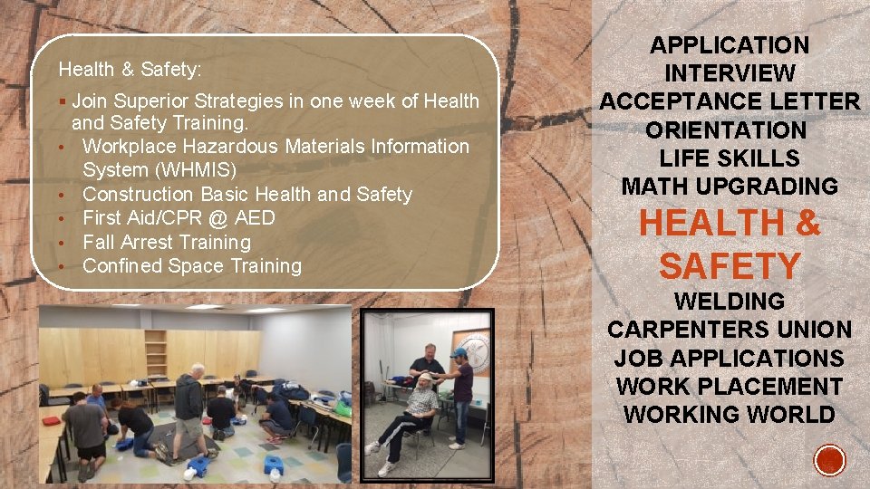 Health & Safety: § Join Superior Strategies in one week of Health • •