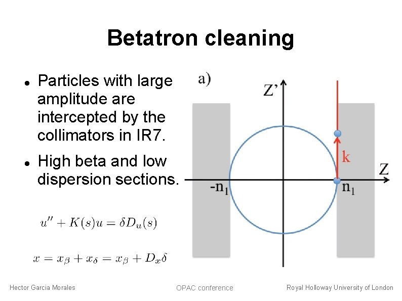 Betatron cleaning Particles with large amplitude are intercepted by the collimators in IR 7.