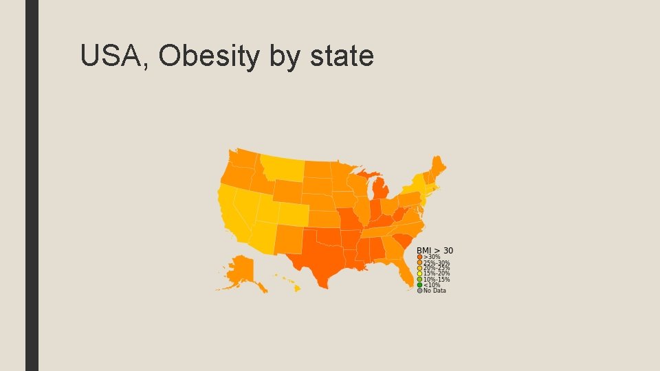 USA, Obesity by state 