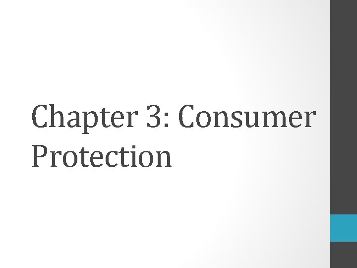 Chapter 3: Consumer Protection 